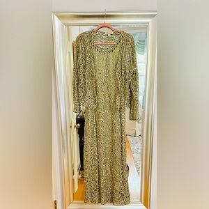 Soulmates Elegant 2-piece Lace Dress in Sea-foam Green, Size L